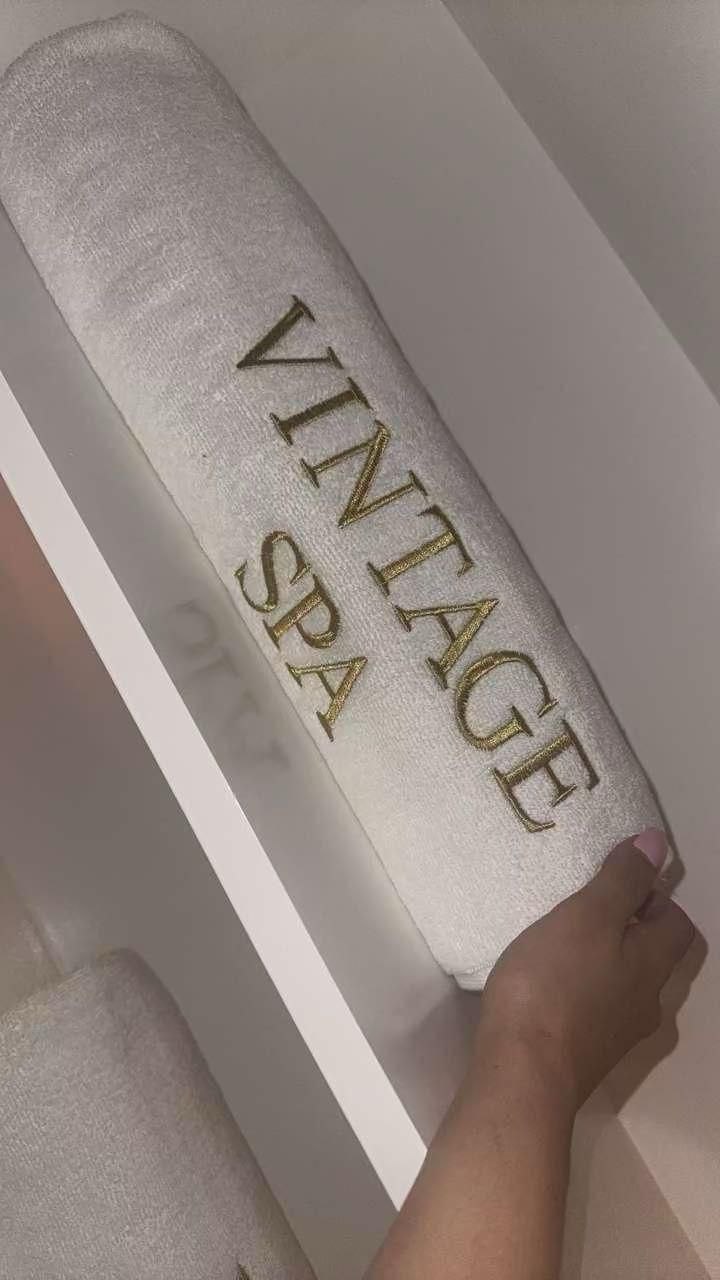 Vintage Spa towel with logo